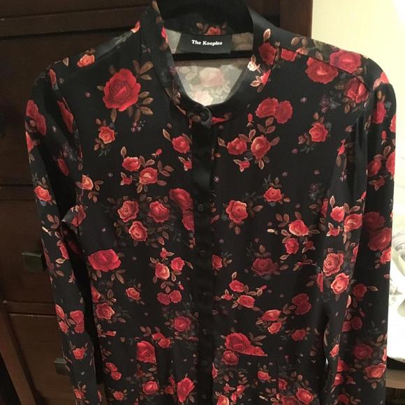 Like new! The kooples rose print shirt dress. - Picture 2 of 4
